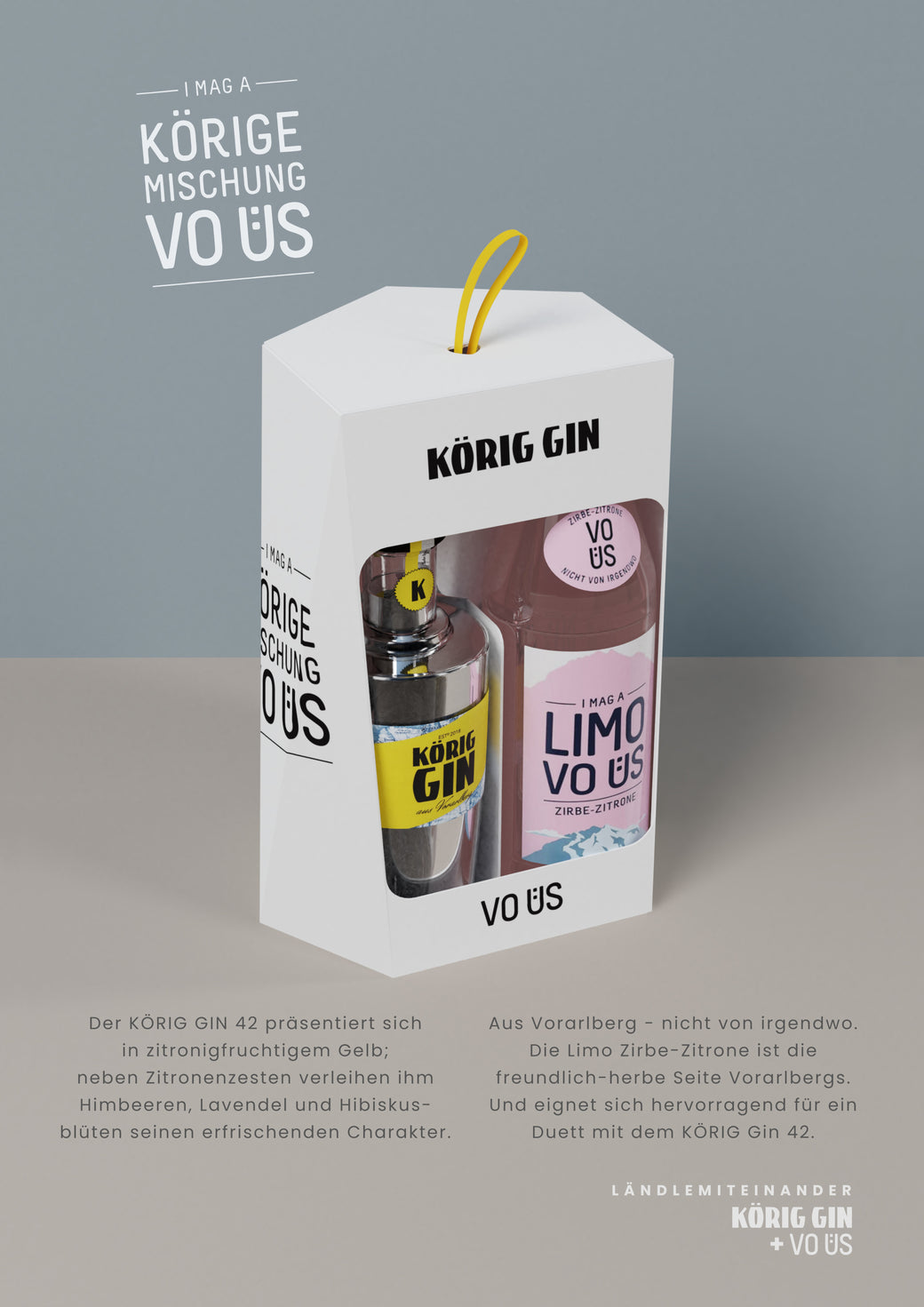 Körig VoÜs Plakat auf Blau